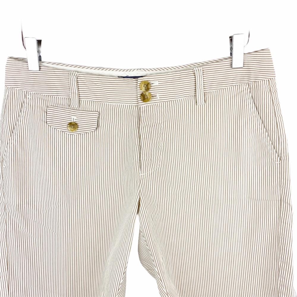 VINEYARD VINES Searsucker Tan White Bermuda Preppy Size 6 - Picture 2 of 6